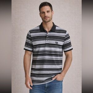 D&G Black & White Striped Polo Shirt with Logo 🖤🤍